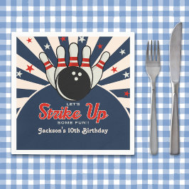 Guardanapo De Papel Funny Retro Bowling Birthday Party for Kids