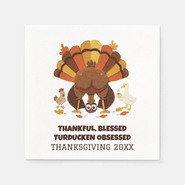 Guardanapo De Papel Funny Turducken Thanksgiving (Frente)