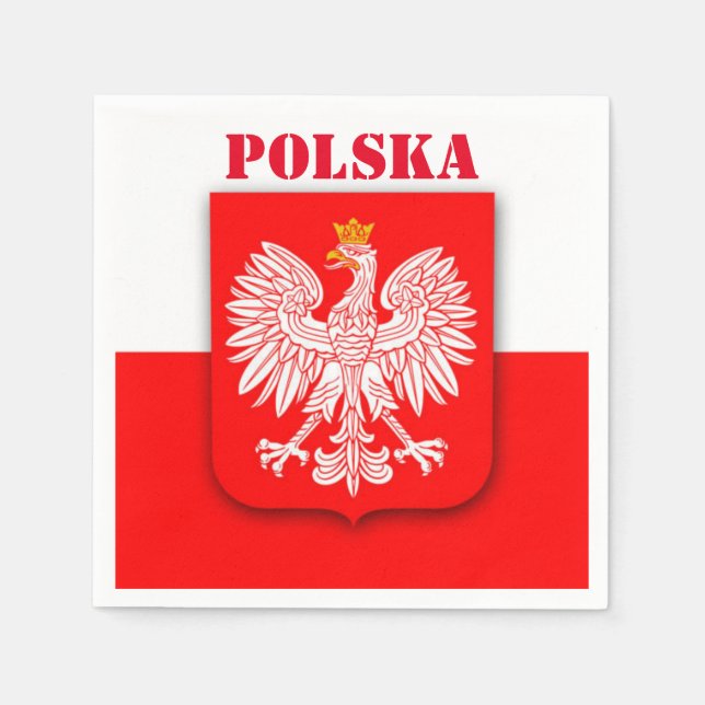 Guardanapo De Papel Futebol Patriótico Polônia Flag Polska (Frente)