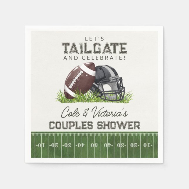 Guardanapo De Papel Futebol Tailgate & Celebrar Casais Touchdown (Frente)