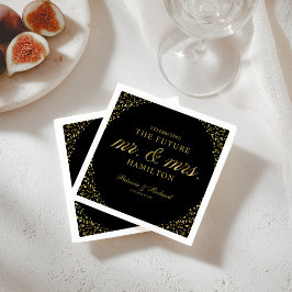 Guardanapo De Papel Futura Noiva e Noivo Festa de Engajamento Ouro Pre