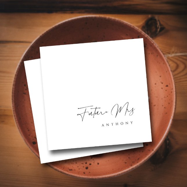 Guardanapo De Papel Futura Noiva Elegante | Chá de Panela com Letra à  (Elegant Future Mrs _ Hand Lettered Bridal Shower Napkin)