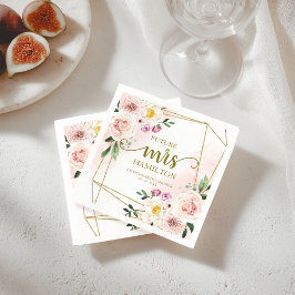 Guardanapo De Papel Futura Senhora Rosa Floral Geométrico Chá de Noiva