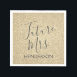 Guardanapo De Papel Futura Sra. Luxury Dourado Sparkle Glitter<br><div class="desc">Sra. - Bride Faux Sparkle e Glitter Luxury Dourado Napkins,  perfeitos para uma Festa de solteira Dourada. A futura Sra. Napkins é perfeita para uma festa de solteira ou Chá de panela. O nome da noiva pode ser atualizado neste Napkin.</div>