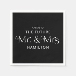Guardanapo De Papel Futuro Sr. e Sra. Festa de noivado Black