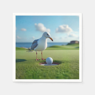 Guardanapo De Papel Gaivota com bola de golfe