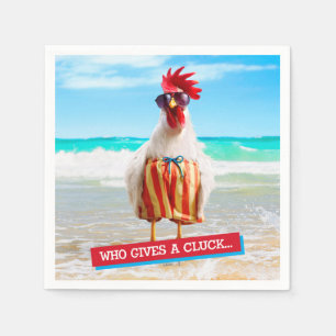 Guardanapo De Papel Gajo Chillin do galo na praia em troncos de