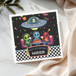 Guardanapo De Papel Galaxy Neon Space Alien Boys Birthday