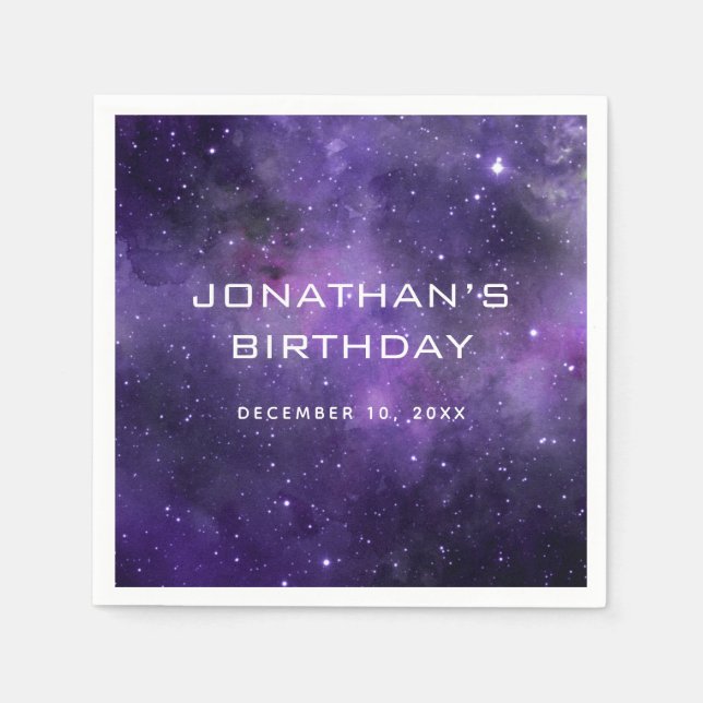 Guardanapo De Papel Galaxy Space Kids Birthday. Astronomy Cosmic Party (Frente)