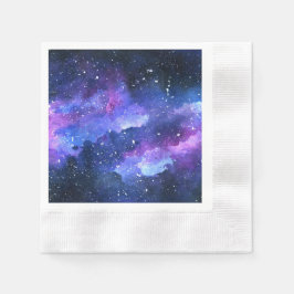 Guardanapo De Papel Galaxy Watercolor Purple Teen Party