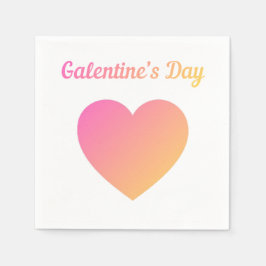 Guardanapo De Papel Galentines Day Pink Ombre Heart Party