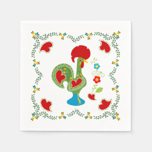 Guardanapo De Papel Galeria Portuguesa da Sorte de Cor Verde