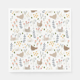 Guardanapo De Papel Galinha Adolescente Farmácia Animal Bonito Floral