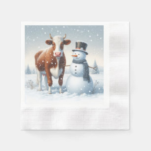 Guardanapo De Papel Galinha e bonitão no campo de inverno