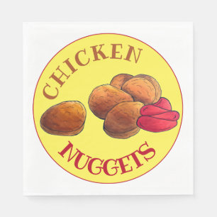 Guardanapo De Papel Galinhas Nuggets com Ketchup Comida Foodie