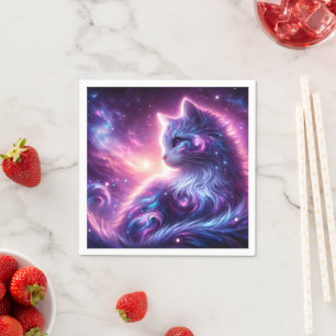 Guardanapo De Papel Galo Cósmico Felino Místico Celestial