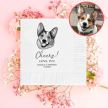 Galsh Corgi Dog Personalizado Cheers Napkins
