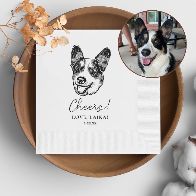 Guardanapo De Papel Galsh Corgi Dog Personalizado Cheers Napkins (Criador carregado)