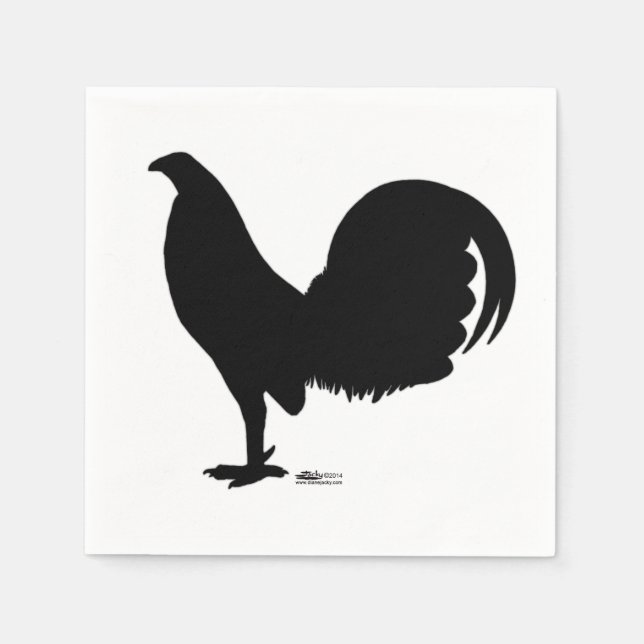 Guardanapo De Papel Gamecock Rooster Silhouette (Frente)