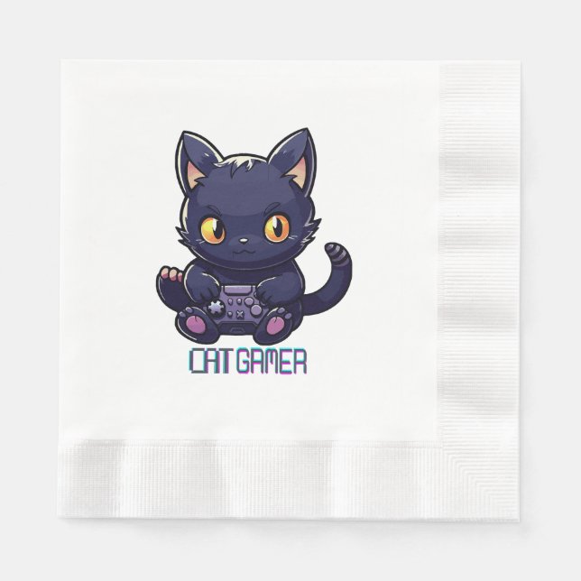 Guardanapo De Papel Gamer Felino (Frente)