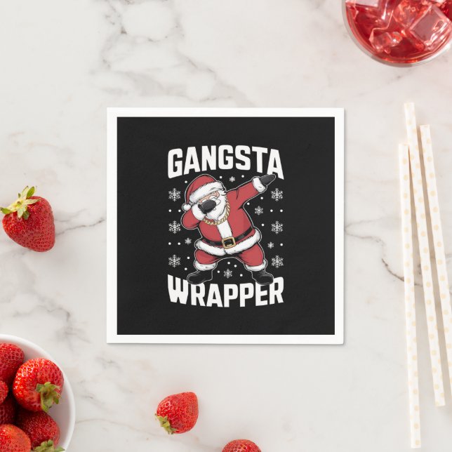 Guardanapo De Papel Gangsta Wrapper Funny Dabbing Papai noel Natal (Insitu)