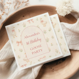Guardanapo De Papel Ganso de Conto de Fadas 1º Aniversário