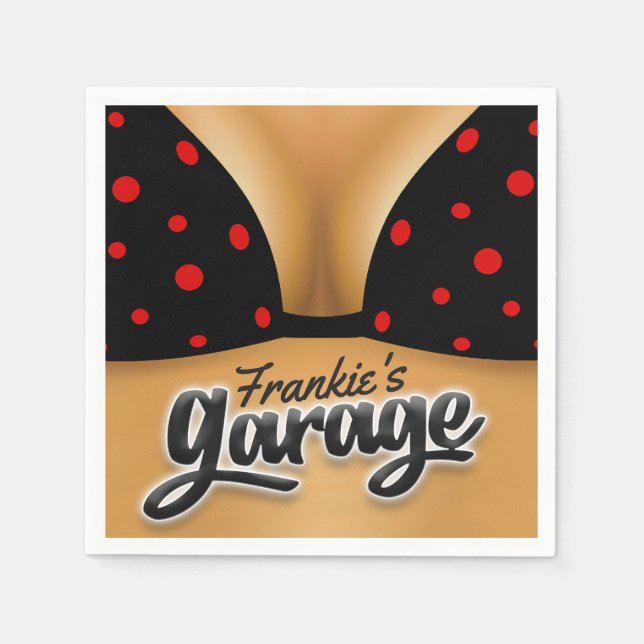 Guardanapo De Papel Garagem da Caverna Bikini Babe Girl (Frente)
