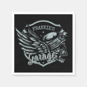 Guardanapo De Papel Garagem de motocicleta de Biker Skull Wings