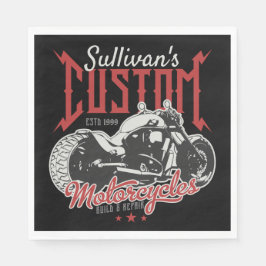 Guardanapo De Papel Garagem Personalizada de Biker de Bicicleta Má Gra