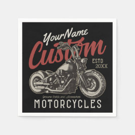 Guardanapo De Papel Garagem Personalizada do Biker Cruiser de Motocicl
