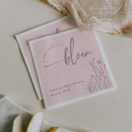 Guardanapo De Papel Garota bebê em sangue - Chá de fraldas rosa empoei