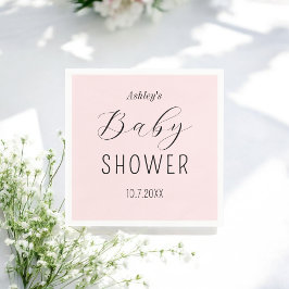 Guardanapo De Papel Garota Chá de fraldas Rosa Elegante Napkin