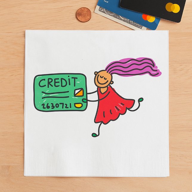 Guardanapo De Papel Garota Com Cartão De Crédito (Criador carregado)