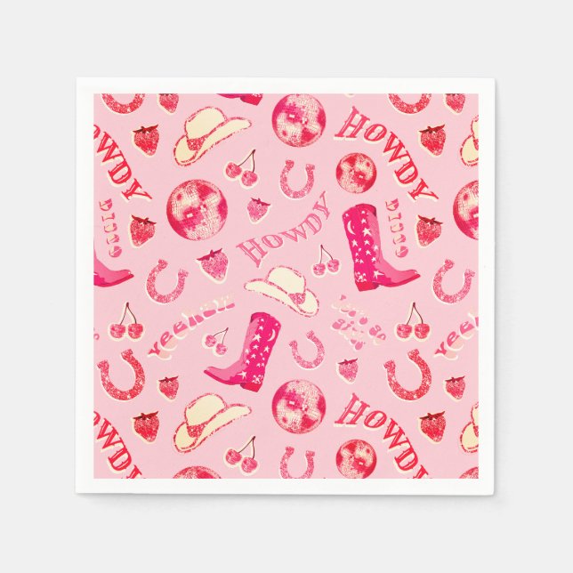 Guardanapo De Papel Garota Covela Vermelha Cor-de-Rosa Rosa Causada (Frente)
