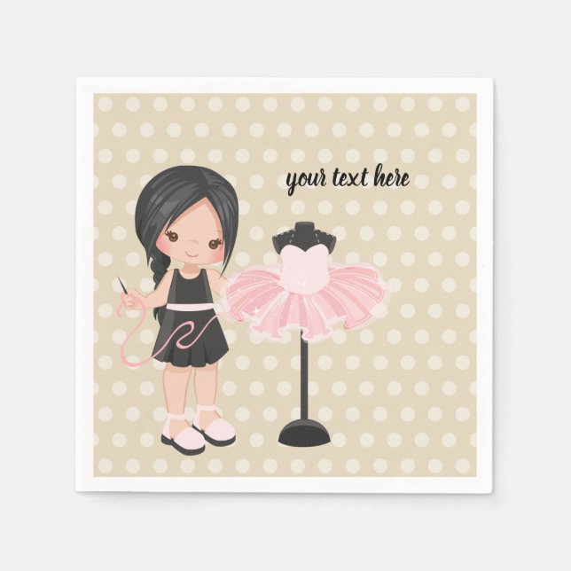 Guardanapo De Papel Garota de costura (Frente)