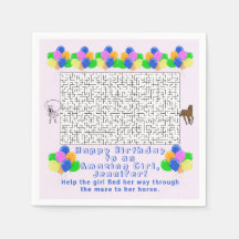 Garota e Cavalo Aniversário Maze Garota Incrível R