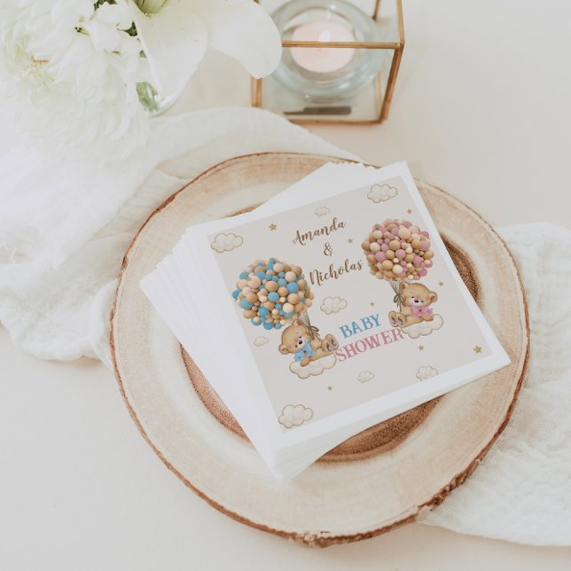 Guardanapo De Papel Garota Gêmea Chá Rosa Balões Azuis (Criador carregado)