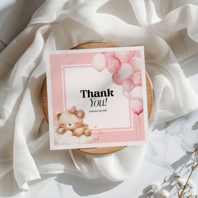 Guardanapo De Papel Garota Rosa Chá de fraldas de Papel (Criador carregado)