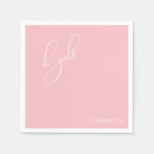 Guardanapo De Papel Garota Rosa Personalizada Chá de fraldas Napkin