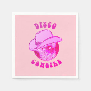 Guardanapo De Papel Garota Rosa Quente Bonita Cowgirl Glitter