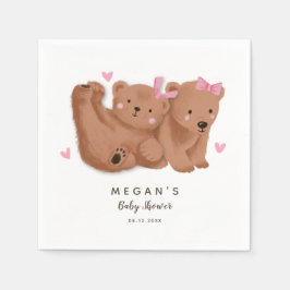 Guardanapo De Papel Garotas gêmeas bonitas Chá de fraldas de Urso Russ