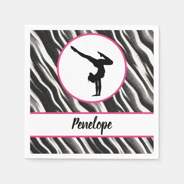 Guardanapo De Papel Garotas Manipulam Zebra Imprima Peles Faux (Frente)