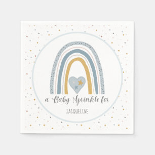 Guardanapo De Papel Garoto Azul Dusty Dourado Moderno, Sprinkle