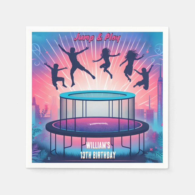 Guardanapo De Papel garotos legal trampoline Park 13 (Frente)