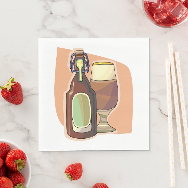 Guardanapo De Papel Garrafa de cerveja artesanato e cervejaria de vidr (Criador carregado)