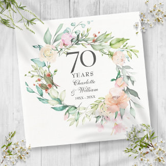 Guardanapo De Papel Garrafa de Rosas Floral Aniversário de Casamento d