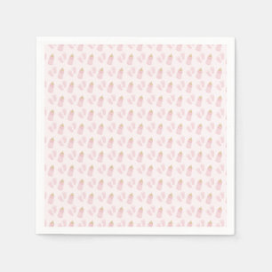 Guardanapo De Papel Garrafas cor-de-rosa Chá de fraldas
