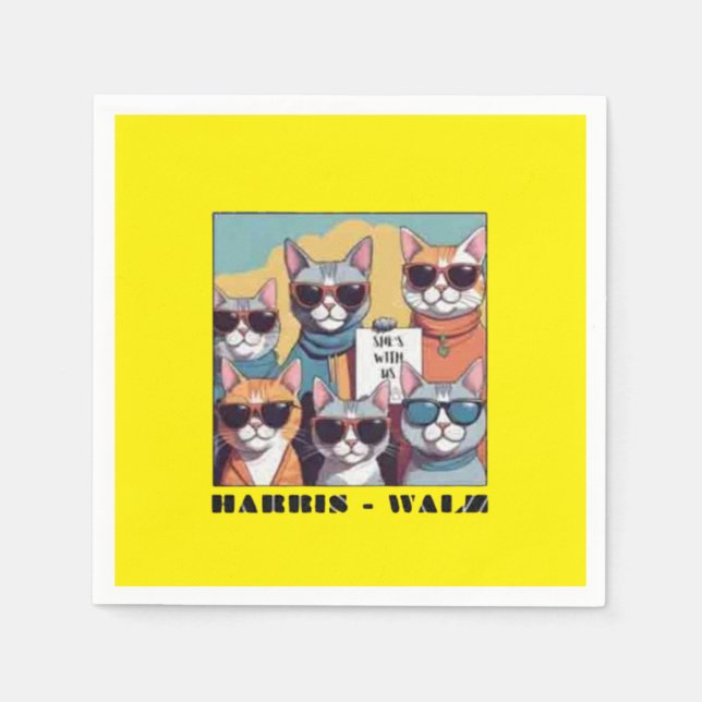 Guardanapo De Papel Gata sem filhos, senhorita, senhoras de gatos sem  (Frente)