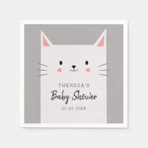 Guardanapo De Papel Gatinho bonito do chá de fraldas do tema do gato