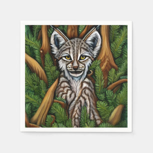 Guardanapo De Papel Gatinho bonito e adorável do Lynx